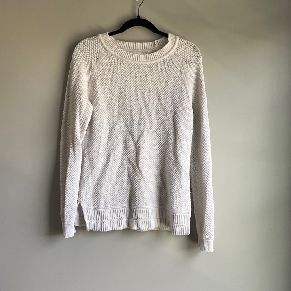 White knit sweater